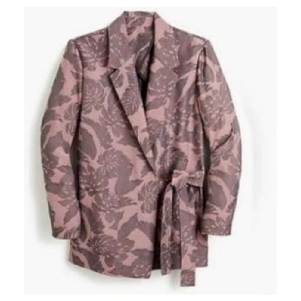J.Crew Collection Jacquard Tie Waist Blazer